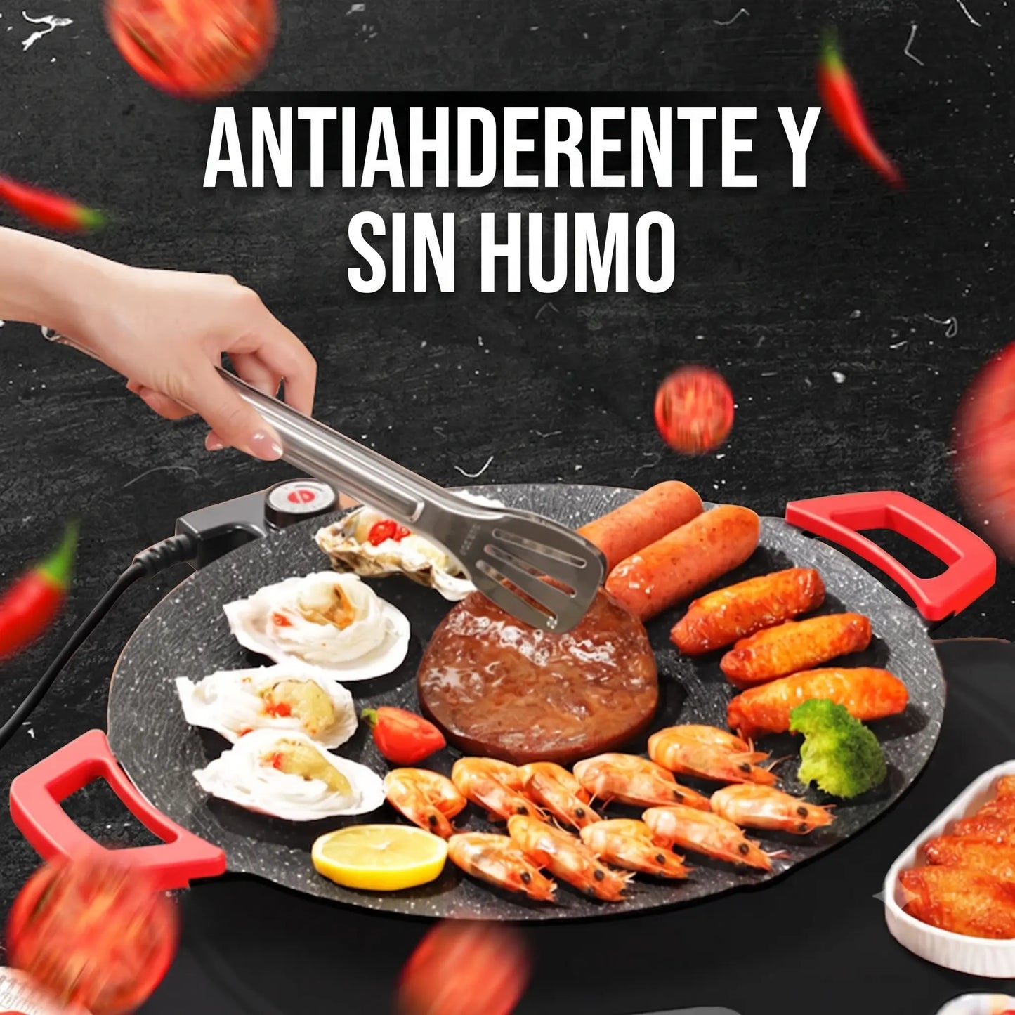 ⏳Oferta por tiempo limitado⏰Sartén eléctrica antiadherente para parrilla de interior🍳