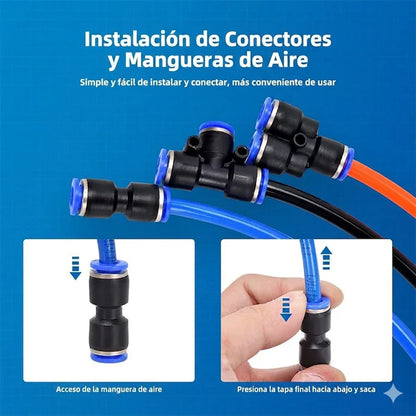 ⚡🔧Kit 40 piezas de racores neumáticos de 1/4 pulgada para mangueras de aire con conexión rápida