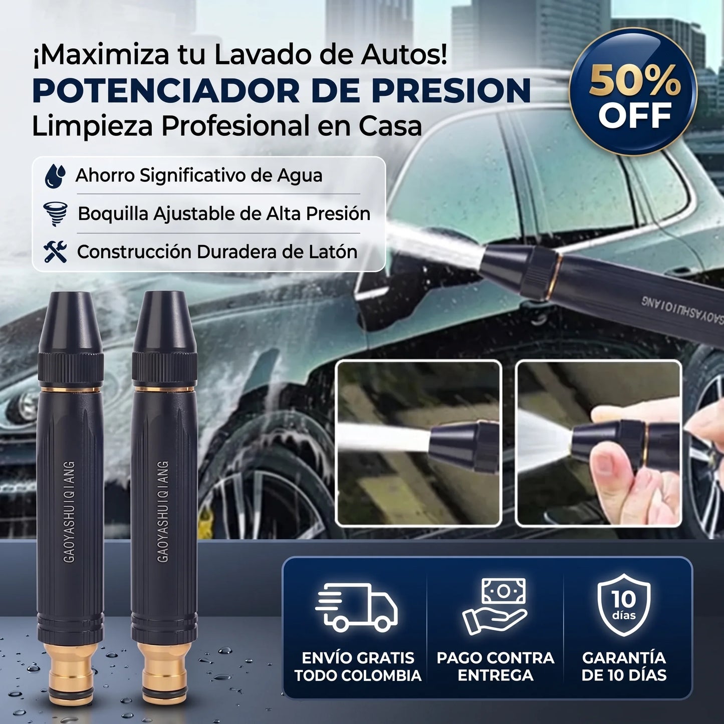 POTENCIADOR DE PRESION - Manguera de Presión - Limpieza práctica con un solo equipo