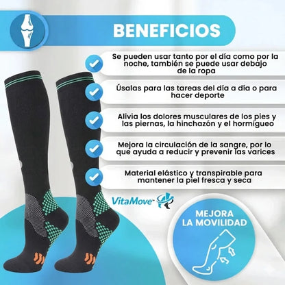 VitaMove™ – Medias de Compresión Graduada para Circulación y Alivio Diario Pack 2X1