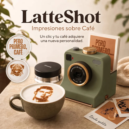 🔥 Cámara de Arte de Café Retro – Impresora Mecánica de Plantillas para Latte