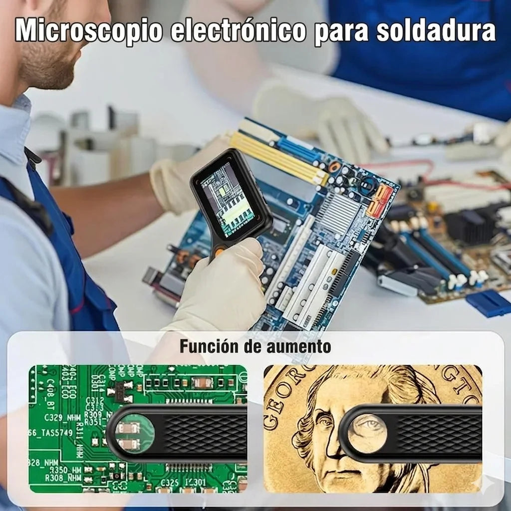Lupa de lectura rectangular 500X con luz LED regulable – Ideal para baja visión, libros y letra pequeña