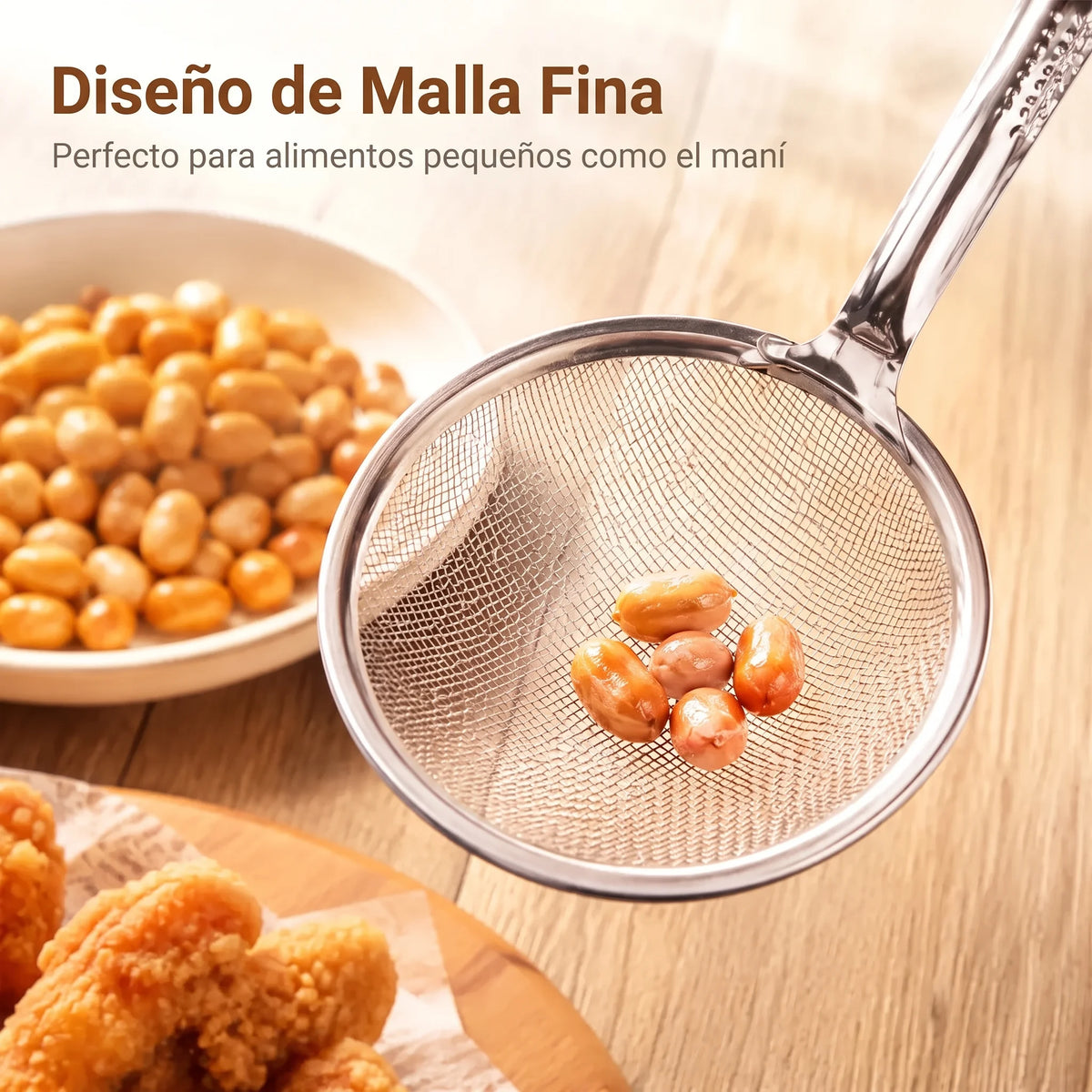 Pinzas coladoras de aceite de acero inoxidable 2 en 1