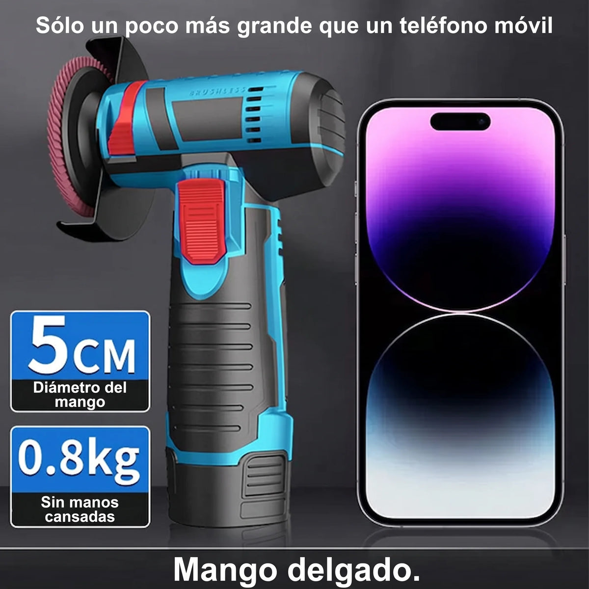 Minipulidora Angular: alta eficiencia, ligero y multiusos