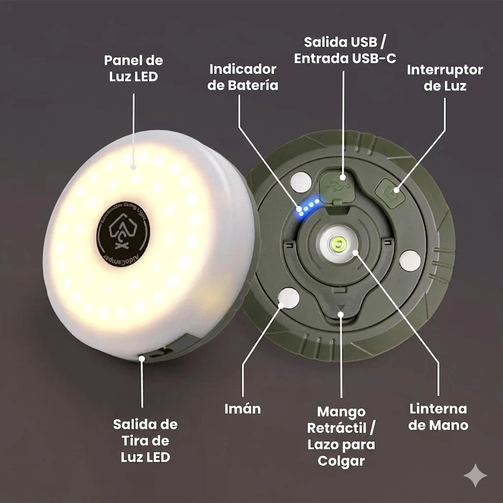 GlowMate™ Linterna y Luces en Serie 4 en 1