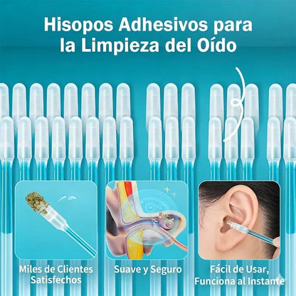 Palitos adhesivos para limpiar los oídos: cuidado suave y visible de los oídos.