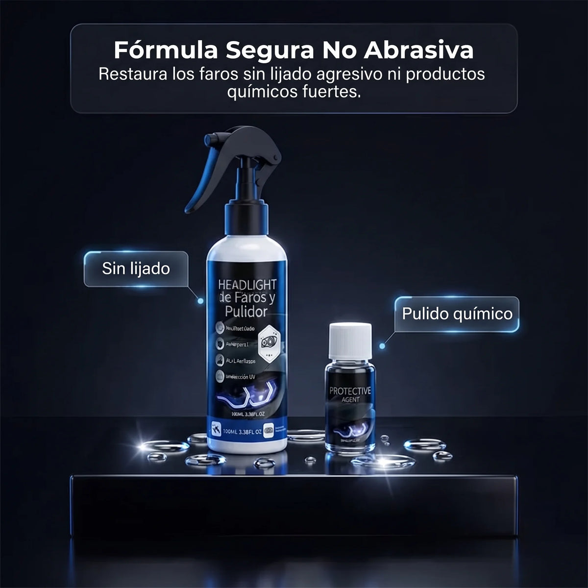 Kit profesional de restauración de faros de coche🫧 – Elimina el amarilleamiento y los arañazos, restaura la claridad y la protección UV – una solución fácil para hacerlo tú mismo
