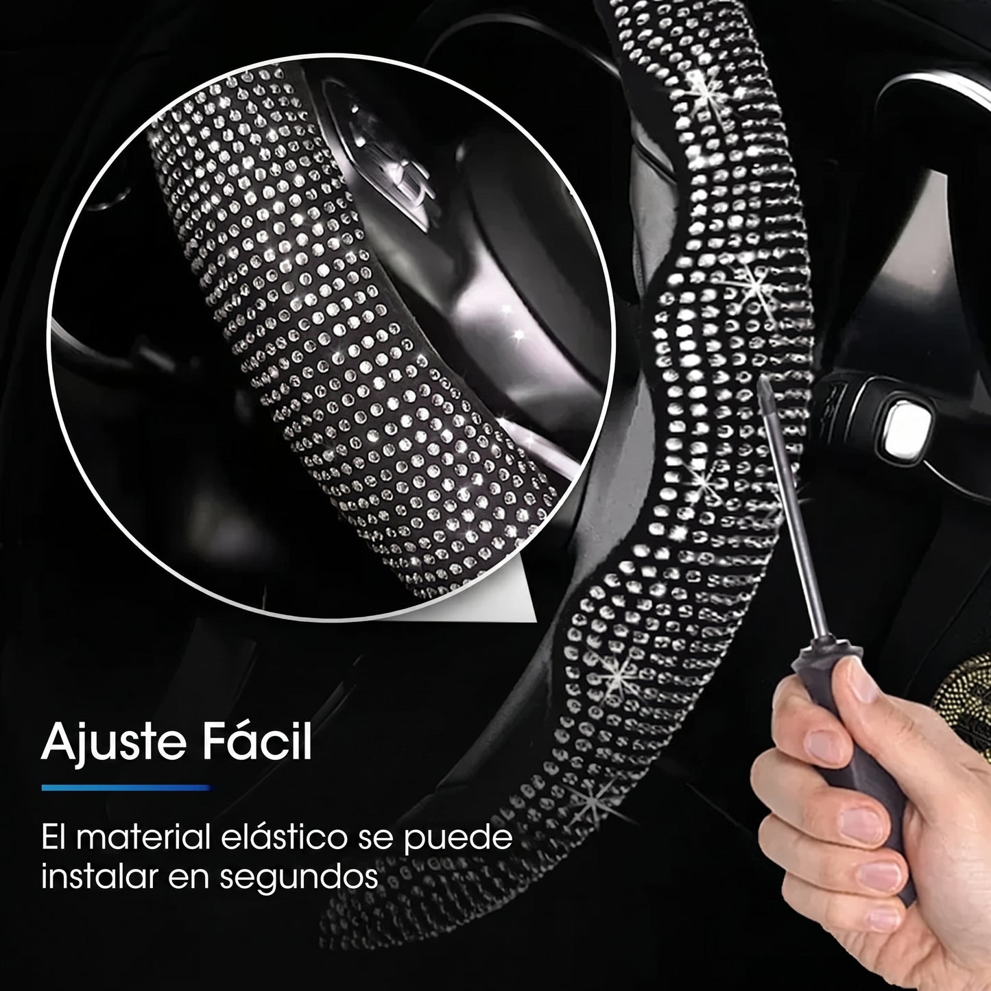 Funda para volante de coche con diamantes y brillo 💎
