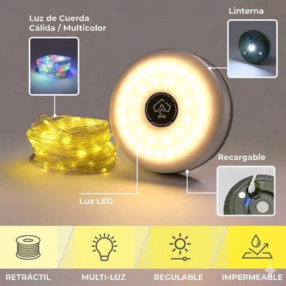 GlowMate™ Linterna y Luces en Serie 4 en 1