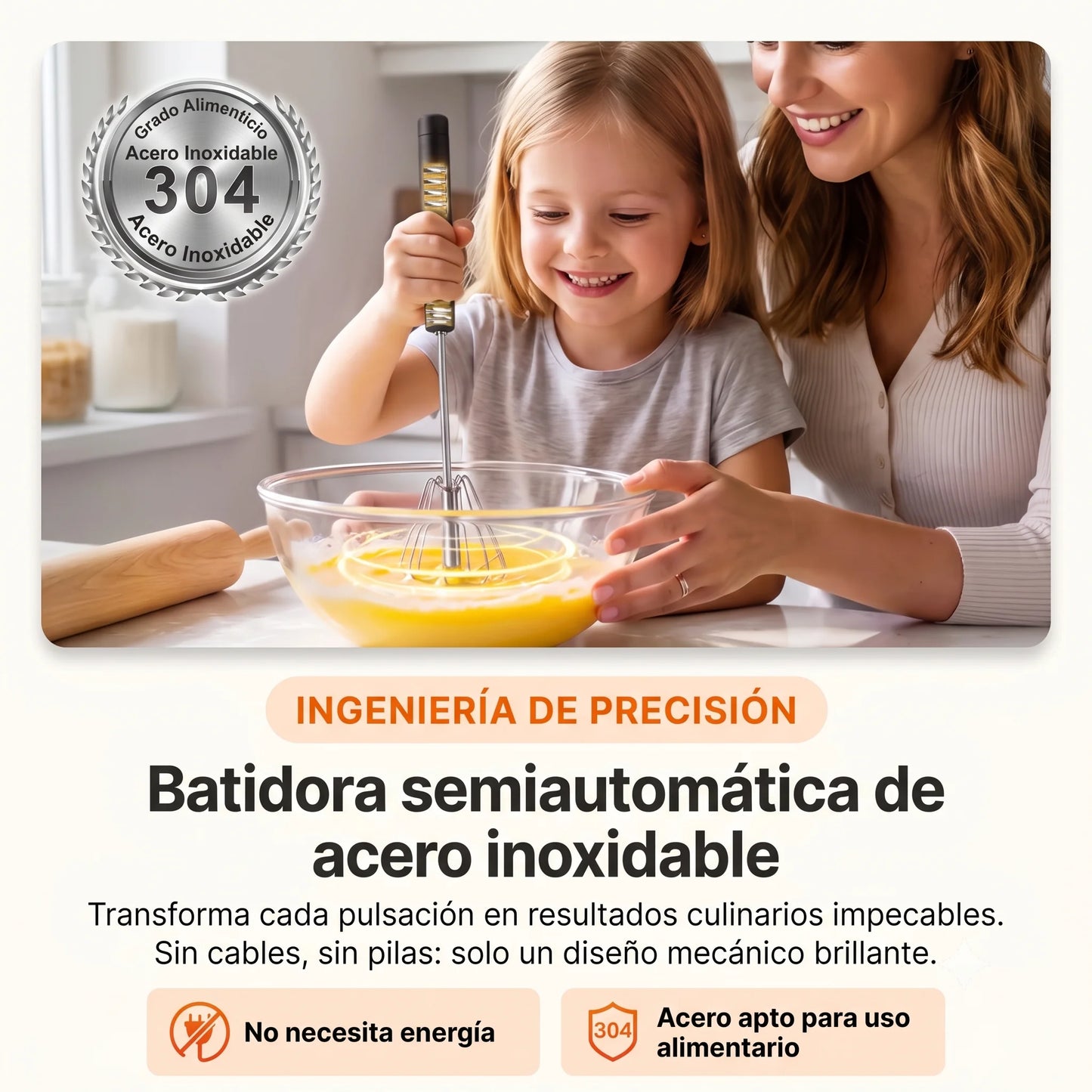 Batidora semiautomática de acero inoxidable
