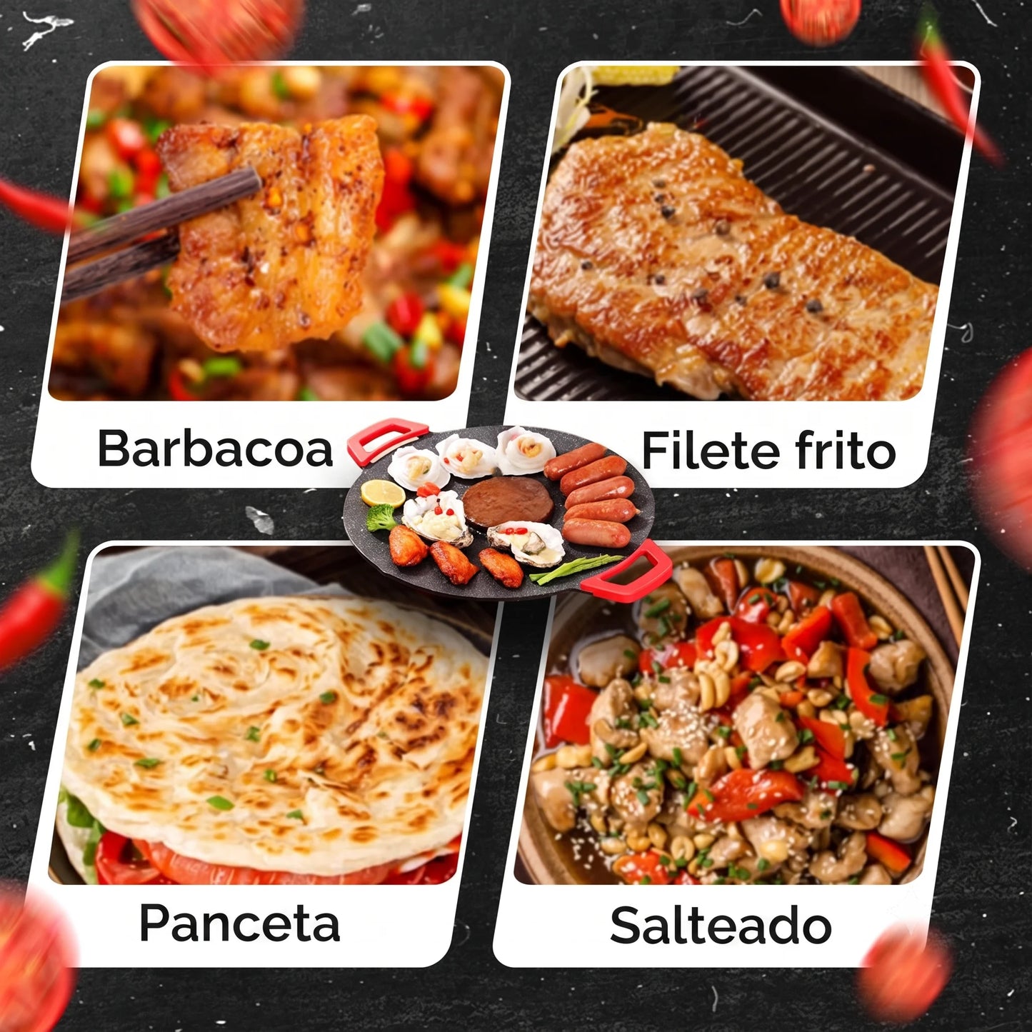 ⏳Oferta por tiempo limitado⏰Sartén eléctrica antiadherente para parrilla de interior🍳