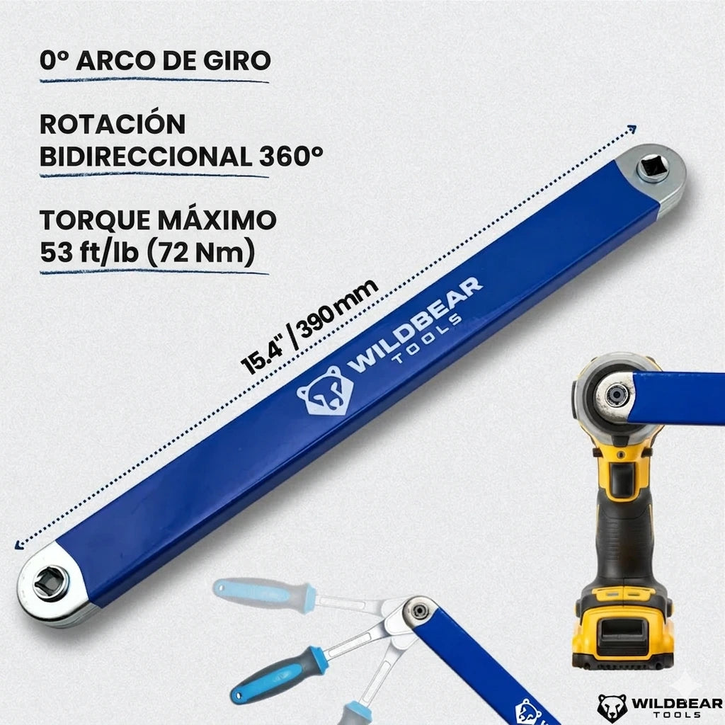 Llave Extensión Universal 3 en 1 con Adaptadores para espacios dificiles