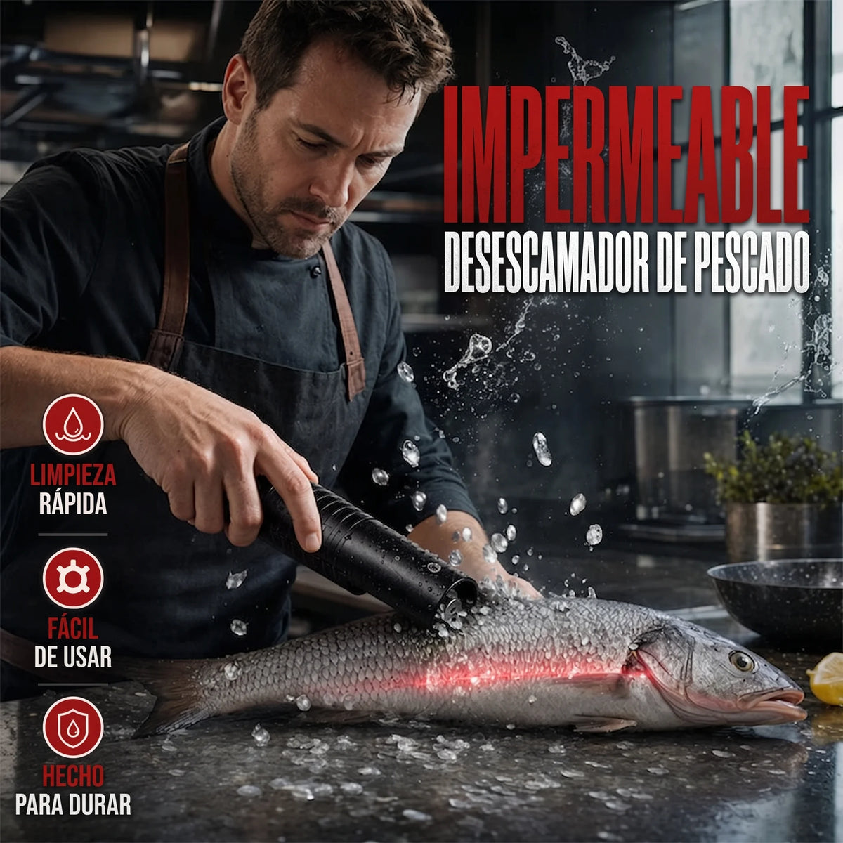 Herramienta eléctrica impermeable para descamar pescado