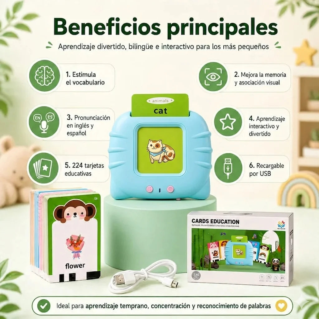 🐼 Lector de Cartas Bilingüe para Niños – Aprende Jugando 🎓✨