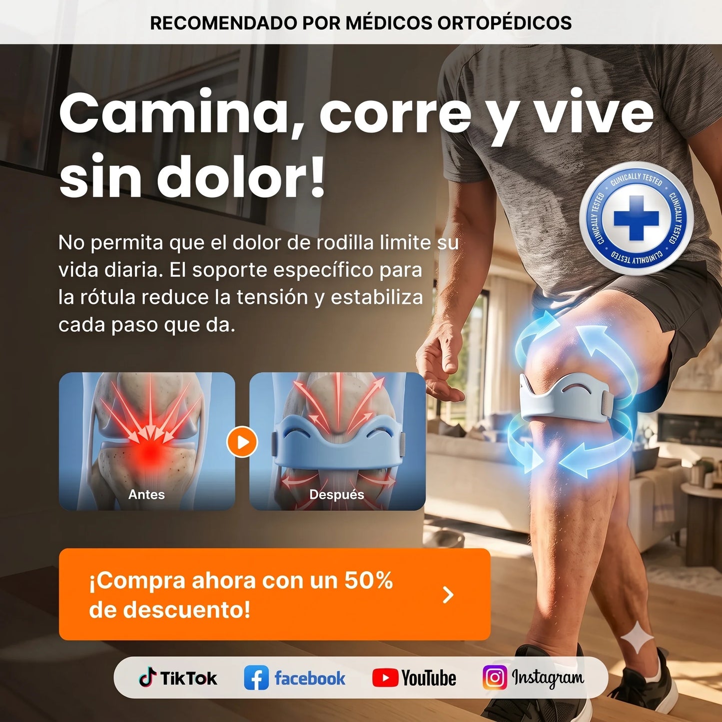 Soporte transpirable y amortiguador para la rótula (2 x 1)