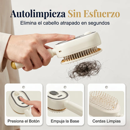 Cepillo alisador de cabello eléctrico ICONIC™ 4 en 1 con masaje y queratina