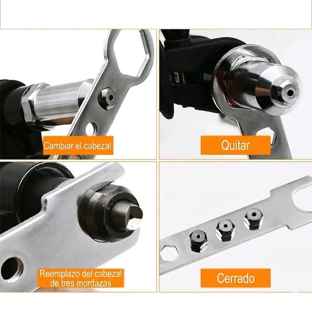 Olvídate del dolor de manos y trabaja 5 veces más rápido - Adaptador de remachadora
