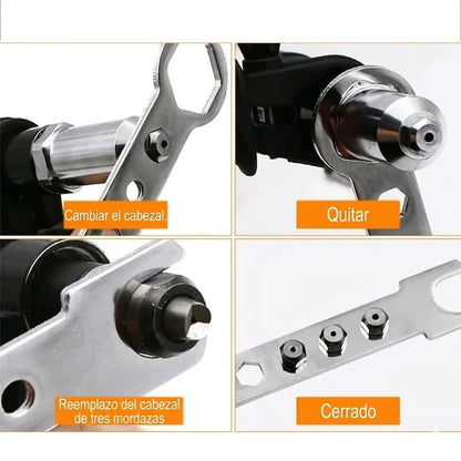 Olvídate del dolor de manos y trabaja 5 veces más rápido - Adaptador de remachadora