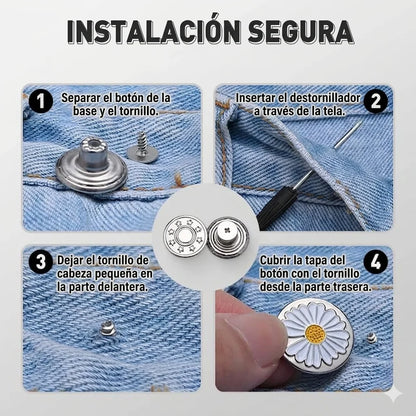 Juego de botones extraíbles para jeans sin costuras, Compra 1 y llévate 1 gratis (20 unidades)