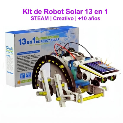 Kit de robot solar educativo 13 en 1. Nuevo diseño moderno en energía solar.