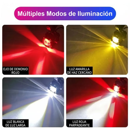 Par de exploradoras LED para motocicleta más vendidos: 💡 doble haz, alta intensidad, resistentes al agua, refrigeración eficiente, universal 12‑80V