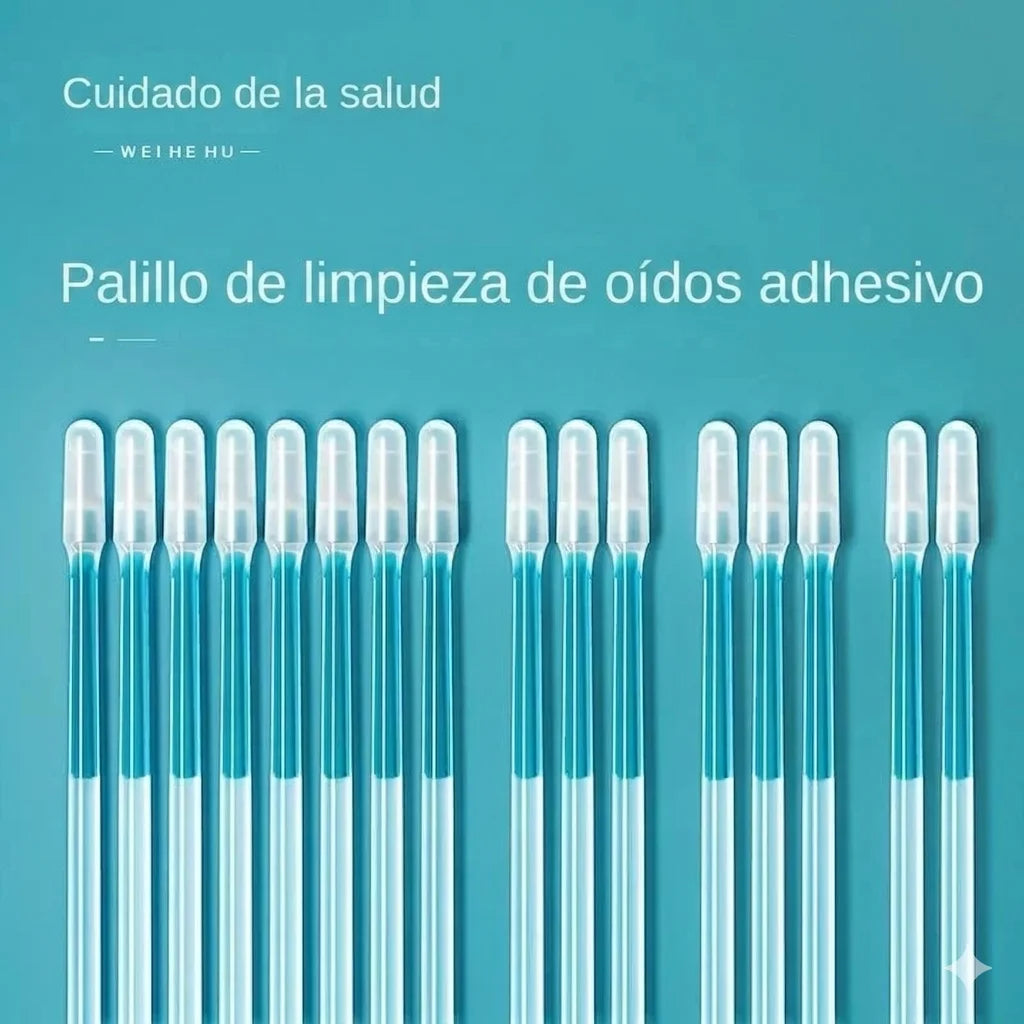 Palitos adhesivos para limpiar los oídos: cuidado suave y visible de los oídos.