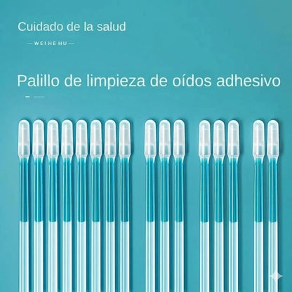 Palitos adhesivos para limpiar los oídos: cuidado suave y visible de los oídos.