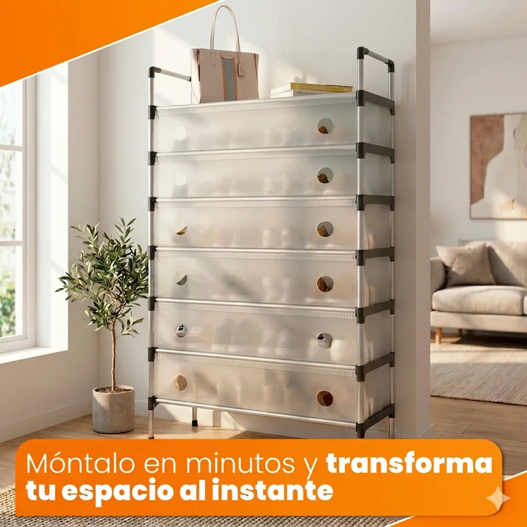 SmartOrganizer | Estantería para Zapatos de 6 Niveles Resistente y Moderna