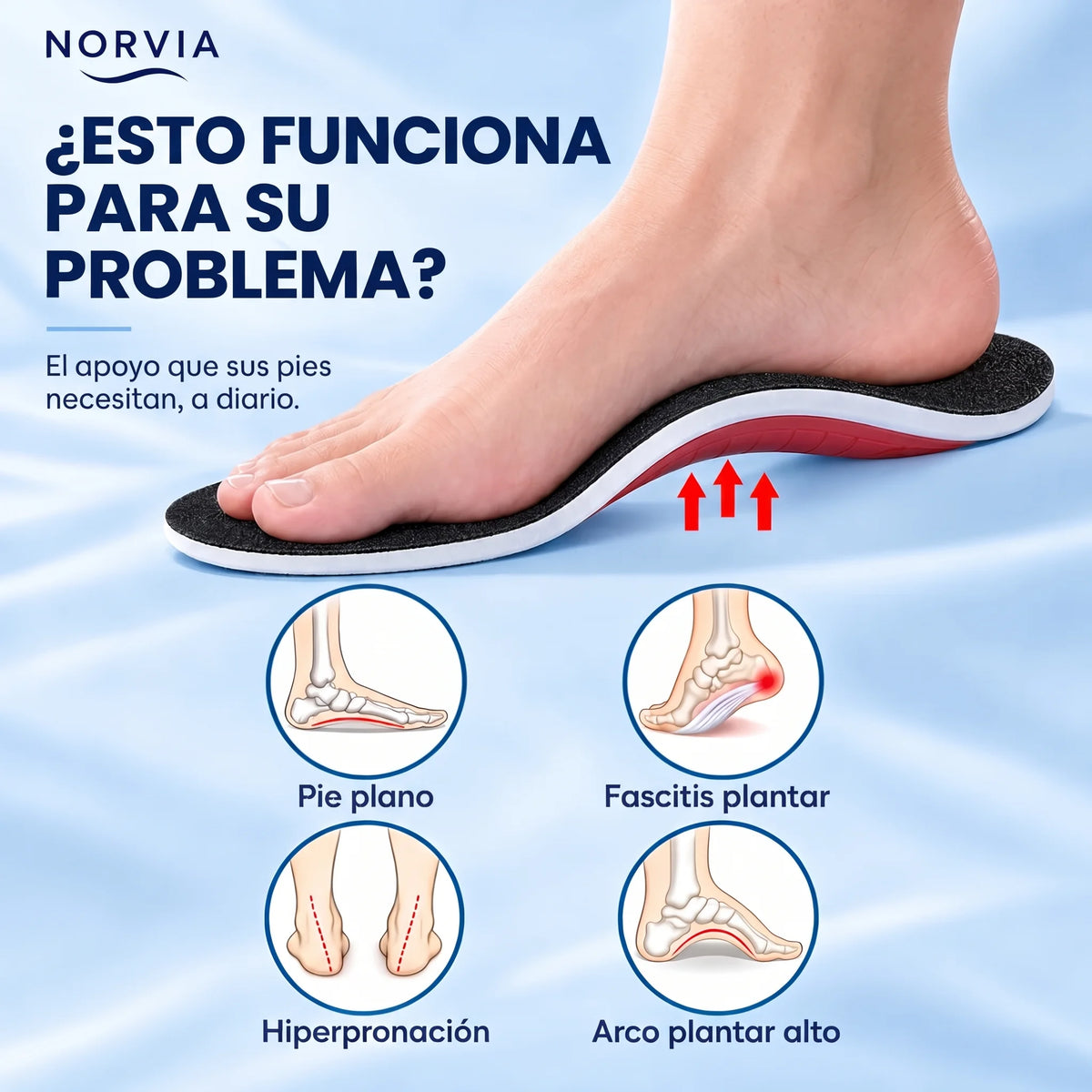 Norvia™ Camina sin dolor, de la mañana a la noche.