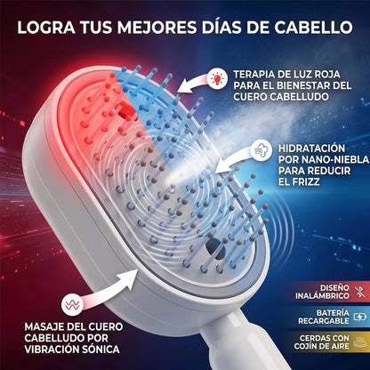 Cepillo alisador de cabello eléctrico ICONIC™ 4 en 1 con masaje y queratina