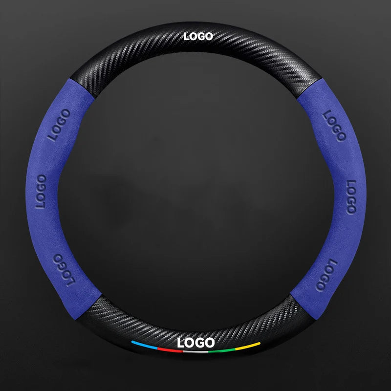 TrackVibe | Funda para volante de gamuza de carbono – Antideslizante y resistente al desgaste