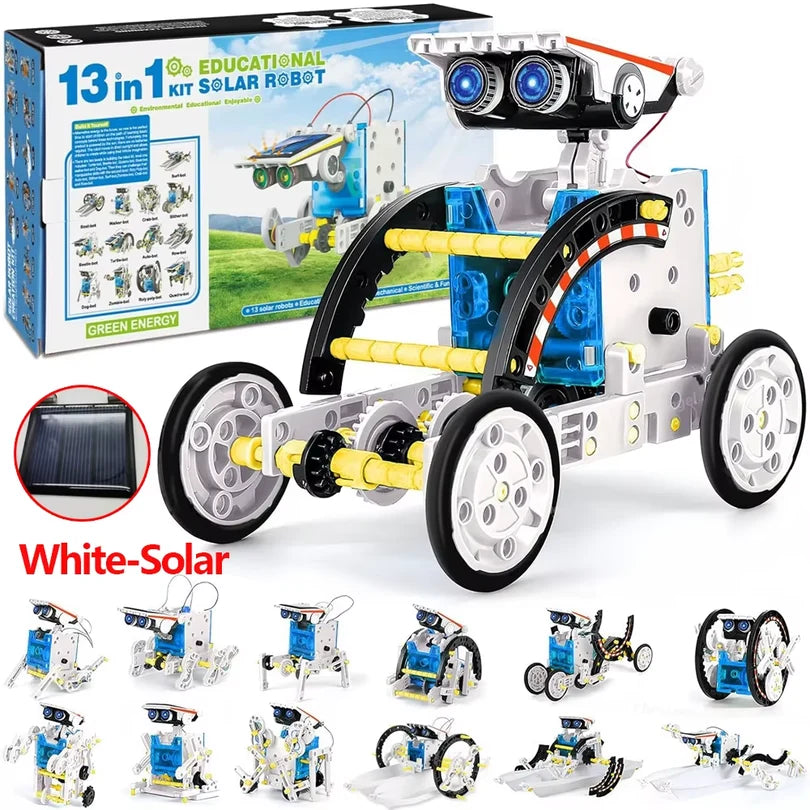 Kit de robot solar educativo 13 en 1. Nuevo diseño moderno en energía solar.