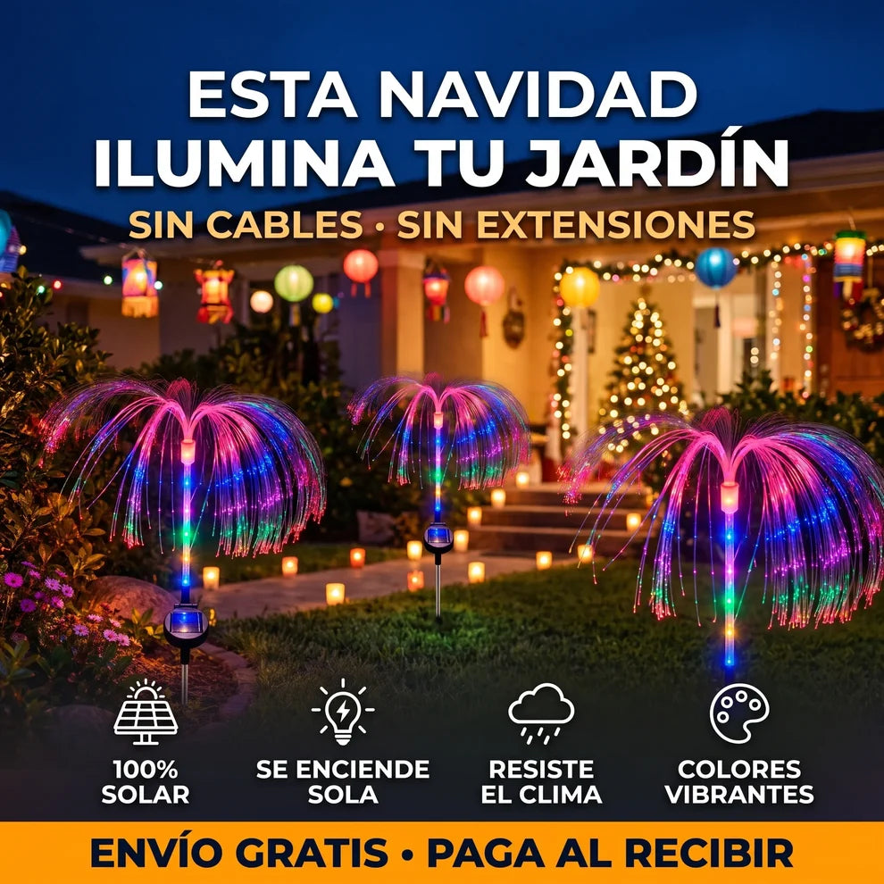 ¡LLEVA 2x1! Ilumina tu jardín a lo grande con estas luces de 1 metro de alto. Sin extensiones, sin cables y sin subir el recibo de luz.