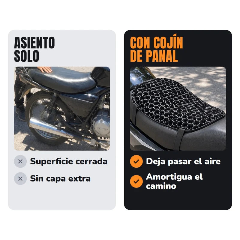 Cojín de panal para moto