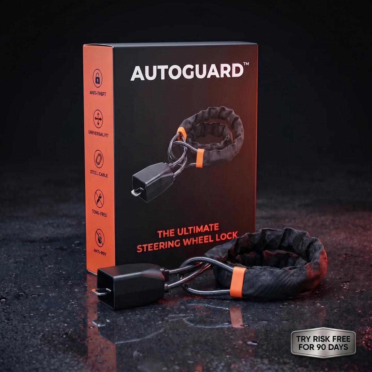 Traba de Seguridad Antirrobo AutoGuard™ para Vehículos (Ajuste Universal)