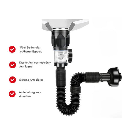 Sifón Flexible Antiodor Push Pro – Cocina & Baño