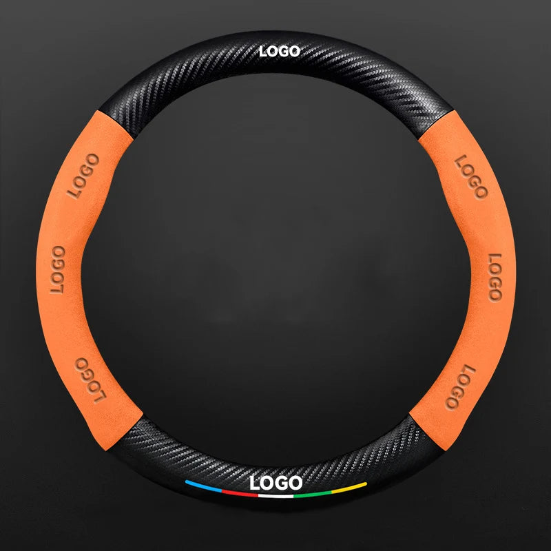 TrackVibe | Funda para volante de gamuza de carbono – Antideslizante y resistente al desgaste