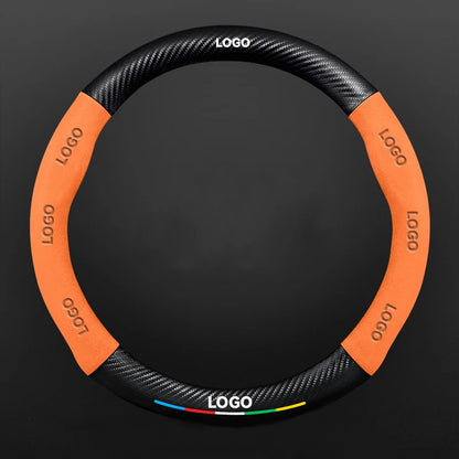 TrackVibe | Funda para volante de gamuza de carbono – Antideslizante y resistente al desgaste