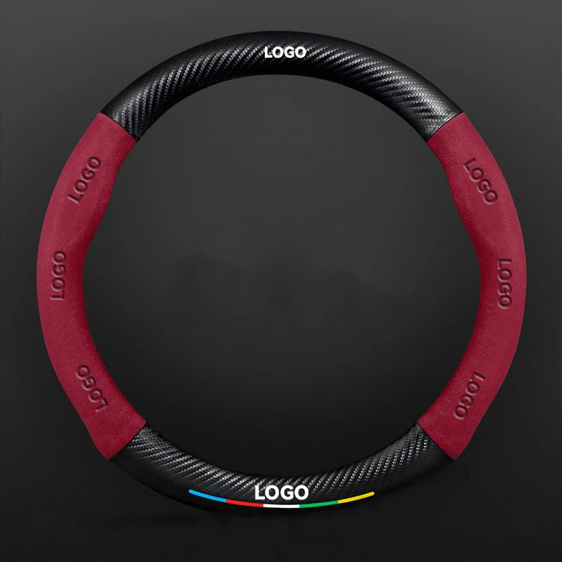 TrackVibe | Funda para volante de gamuza de carbono – Antideslizante y resistente al desgaste