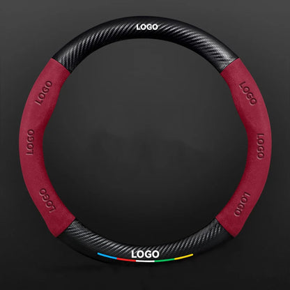 TrackVibe | Funda para volante de gamuza de carbono – Antideslizante y resistente al desgaste