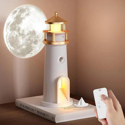 Lighthaus™: Tu Faro de Tranquilidad con Sonido Ambiental Bluetooth, Luz Suave y Proyección Relajante