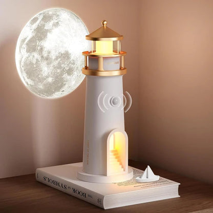 Lighthaus™: Tu Faro de Tranquilidad con Sonido Ambiental Bluetooth, Luz Suave y Proyección Relajante