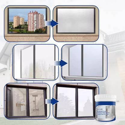 Pintura esmerilada a base de agua para vidrio con protección de privacidad para uso doméstico.