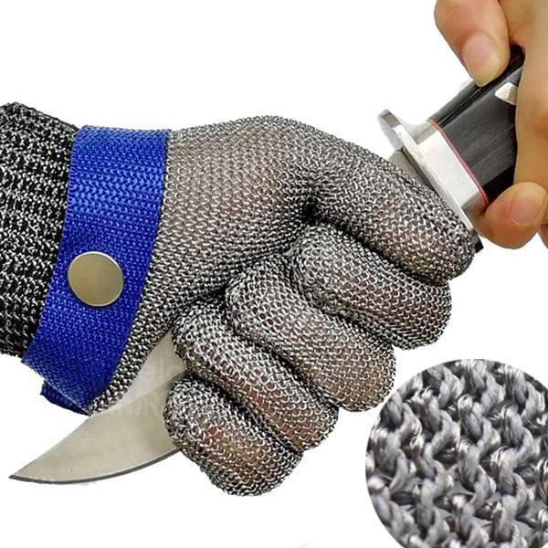 ¡Es como ponerse una armadura indestructible de acero 316L que desvía hasta el cuchillo más afilado! Resistencia al corte nivel A9: carne, pescado, ostras... tú cortas, el acero te protege.