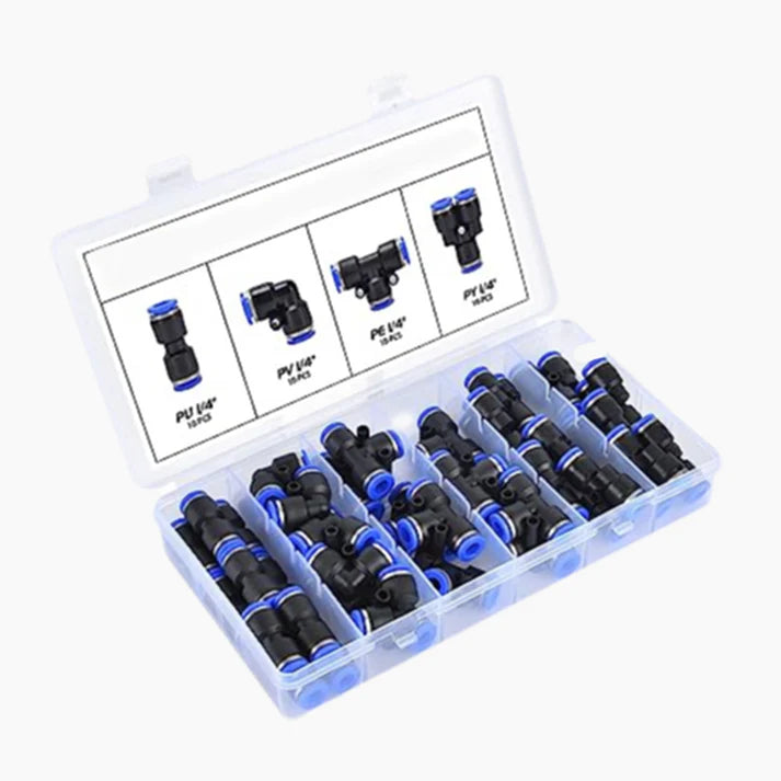 ⚡🔧Kit 40 piezas de racores neumáticos de 1/4 pulgada para mangueras de aire con conexión rápida
