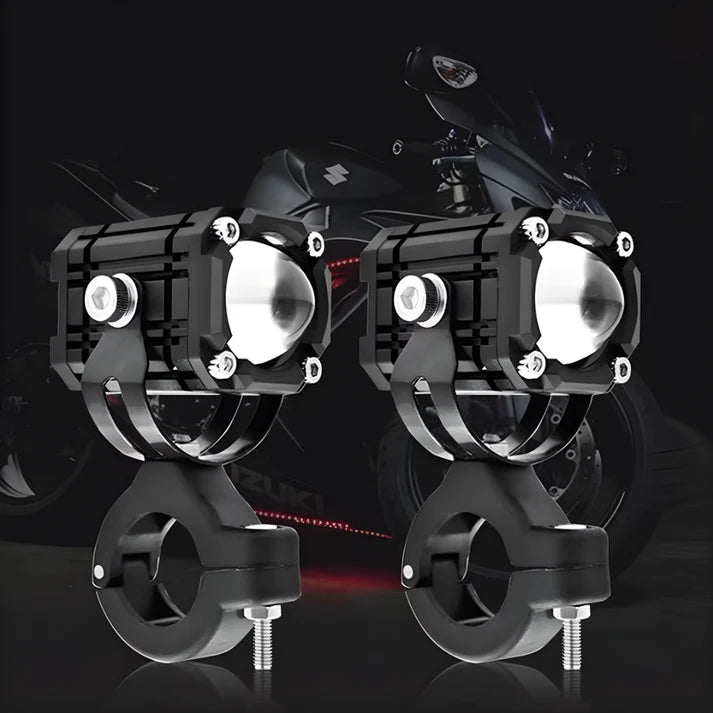 Par de exploradoras LED para motocicleta más vendidos: 💡 doble haz, alta intensidad, resistentes al agua, refrigeración eficiente, universal 12‑80V