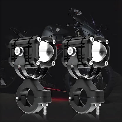 Par de exploradoras LED para motocicleta más vendidos: 💡 doble haz, alta intensidad, resistentes al agua, refrigeración eficiente, universal 12‑80V