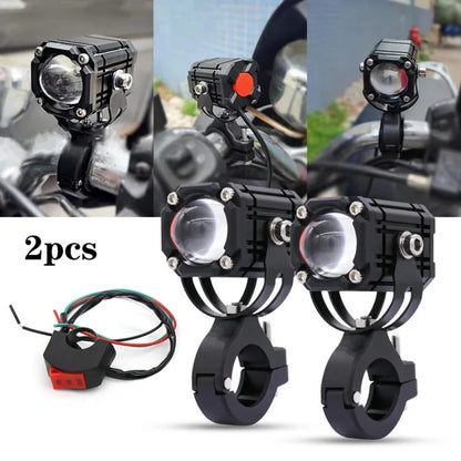 Par de exploradoras LED para motocicleta más vendidos: 💡 doble haz, alta intensidad, resistentes al agua, refrigeración eficiente, universal 12‑80V
